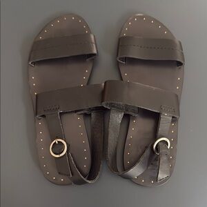 FRYE Black Leather Sandals